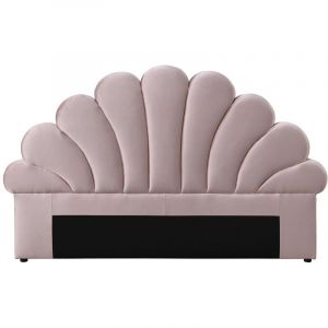 T&ecirc;te de lit coquillage - 140 cm - Velours - Rose - MOANA