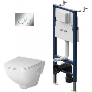 X-Joy Set : wc suspendu + bâti-support + plaque de déclenchement IIS90151.XA1700 - Am.pm