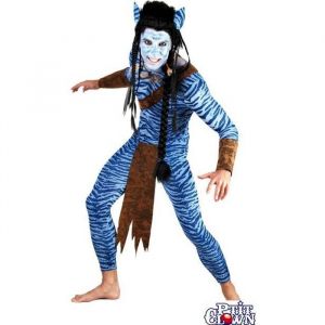 Ruedelafete Costume adulte luxe Homme bleu de la jungle (Avatar) Taille Unique