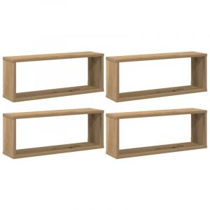 Vidaxl - tagères cube murales 4 pcs chêne artisanal 60x15x23 cm