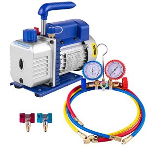 VEVOR Pompe à Vide Climatisation 1,8 CFM 1/4HP Pompe à Vide Frigoriste HVAC à 1 Étage 1440 tr/min Anti-Reflux Huile pour Climatiseur Voiture Automobile Réfrigérateur