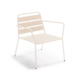 Fauteuil de jardin bas en m&eacute;tal