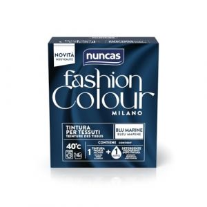 Nuncas Fashion Colour Milano - Bleu Marine - Kit de teinture textile - Pr&ecirc;t &agrave; l'emploi avec lessive post-traitement (180 g - 75 ml)