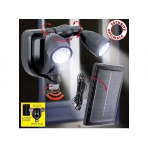 Double projecteur 38 LED non démontable En PVC 21 x 21 x 14 cm Noir