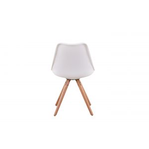 Image de Lots de 2 chaises scandinaves en polypropylene coussin simili pieds bois Blanc Atelier Mundo SA 94 Taille 47 5x51 (cm)