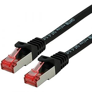Roline Cordon LAN Cat 6 - Component Level - Câble réseau S/FTP Ethernet avec connecteur RJ45 - noir 0,5 m