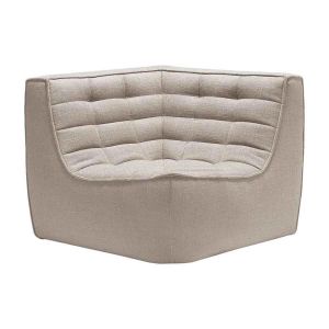 Ethnicraft Chauffeuse d'angle N701 / Tissu beige en tissu