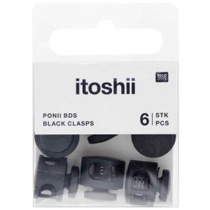 Rico Design Stop-cordon - Noir - 13,7 x 13,9 mm - 6 pcs