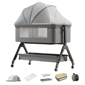 Lit Bebe Magic Zc Lit Bebe Evolutive 0-24 Mois Table &Agrave; Langer Panier De Rangement Hauteur R&eacute;glable Avec Matelas Jusqu'&agrave; 20kg