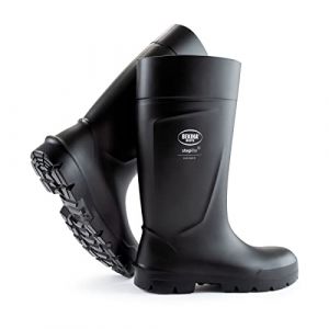 Bekina boots Bottes de sécurité de Haute qualité, Hommes, Embout en Acier et Semelle en Acier pour Plus de sécurité, matériau Souple et léger, adhérence optimale, Pieds Chauds et secs, Industrie, Noir, EU 40