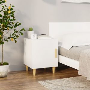 VidaXL Table de chevet Blanc Bois d'ingénierie