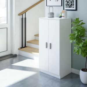 Dmora - Armoire &agrave; usages multiples Dbonucc, Armoire auxiliaire &agrave; 2 portes, Meuble &agrave; chaussures bas avec 6 &eacute;tag&egrave;res, Range-chaussures moderne,