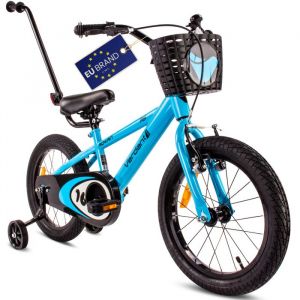 Sun Baby Vélo Enfant - Verdant Bike - Roues 16" - 4 à 6 ans - panier - garde-chaîne - cloche - Bleu