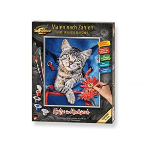 Schipper Peinture aux numeros - chat dans un sac à dos 24x30cm