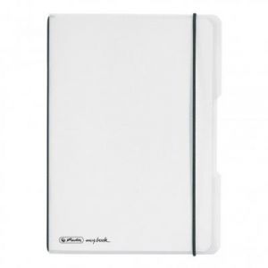 Herlitz Notizheft my.book flex, a5, pp-cover, transparent abgerundete ecken, verschluss- und haltegummi in schwarz, inkl. papier