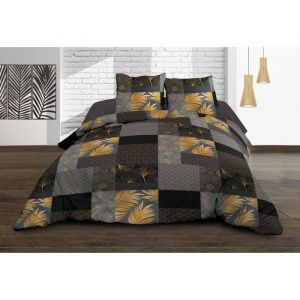 Parure Drap plat + drap-housse 140x190 + 2 T - Pur coton 57 fils - Doha