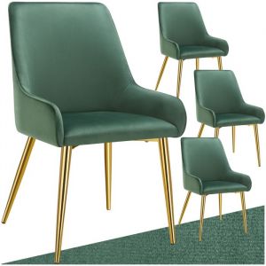 TecTake Chaise rembourrée en velours, rembourré forme ergonomique avec dossier haut
