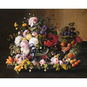 Figured'Art Peinture par Numéro Adulte avec Cadre Fleurs et Fruits - Severin Roesen - Activité Manuelle Kit de Loisir Créatif DIY Numéro d'Art Complet - 40x50cm toile tendue sur châssis