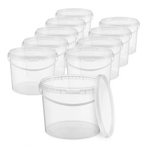 Seau avec couvercle - BEN BOW - 10x 3L - Transparent - Étanche à l'air - Récipient de stockage alimentaire
