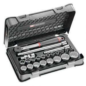 Facom Coffret douilles 1/2 12 pans m&eacute;triques - 23 pi&egrave;ces
