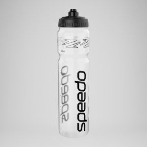 Speedo Bouteille d'eau de 1 litre | Design ergonomique, transparent/noir, taille unique
