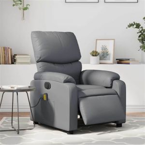 VidaXL Fauteuil de massage inclinable électrique gris similicuir
