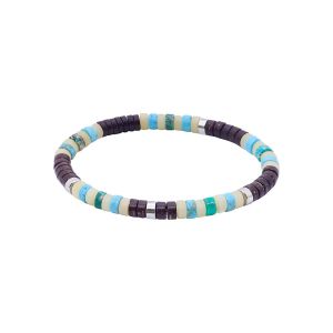 Bracelet Perles Heishi Turquoise Jaspe Vert Coconut