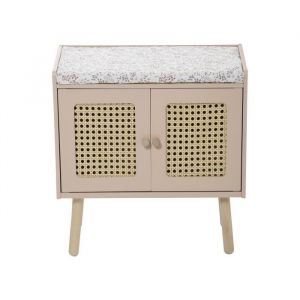 Vertbaudet Table à langer cannage et bois POÉSIE ROSE CLAIR UNI TU