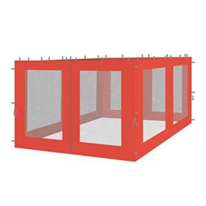 4 Panneaux Latéraux avec Moustiquaire 300/400x195cm Orange-Rouge pour Gazebo 3x4m