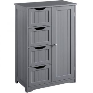 Armoire Meuble Rangement Salle de Bain Cuisine Toilette Chambre en Bois sur Pied
