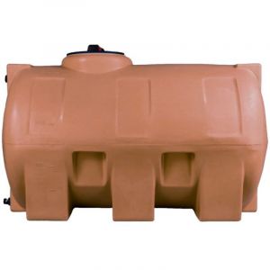 Cuve r&eacute;cup&eacute;ration eau de pluie 300L - R&eacute;servoir a&eacute;rien horizontal Terracotta - Poly&eacute;thyl&egrave;ne - ELBI CHO