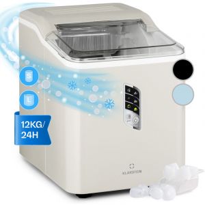 Machine à glaçons - glace carbonique - 12kg/24h - machine à glace - 2 tailles - glaçons prêts en 9min - 1,5l - ecran lcd - blanc