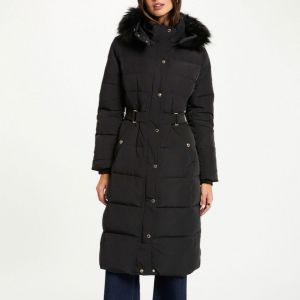 Morgan Doudoune longue &agrave; capuche noir femme - Taille 38