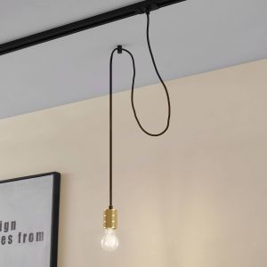 Suspension Lindby Linaro, Ø 4,6 cm, dorée, monophasée, E27