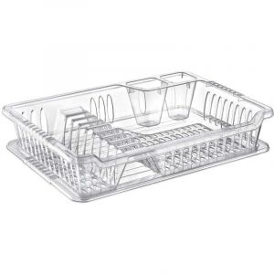 S&egrave;che-Vaisselle - 8366 - Transparent - Plastique Solide - Dimensions Compactes 40x29,3x8,5 Cm