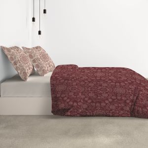Les Ateliers du Linge Parure de lit housse de couette avec taie d'oreiller 100% Coton Bio 57 fils Vishka : Taille - 200 x 200 cm