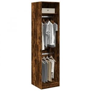 VidaXL Garde-robe chêne fumé 50x50x200 cm bois d'ingénierie, armoire de rangement, organisateur de garde-robe, armoire, placard, garde-robe de chambre