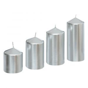 Lot de 4 Bougies Satin Argent 505G