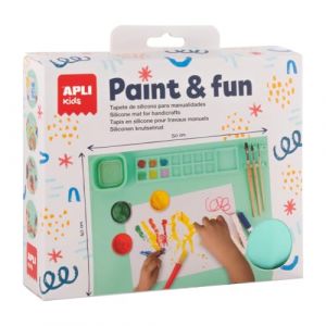 APLI Kids 19939 - Tapis de Peinture Lavable pour Enfants &ndash; Tapis en Silicone Antid&eacute;rapant pour Activit&eacute;s Manuelles &ndash; Facile &agrave; Nettoyer et anti-d&eacute;rapant.