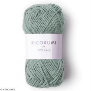 Rico Design Fil à crocheter en coton - Ricorumi - Vert patine - 25 g