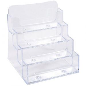 Exacompta Distributeur de cartes de visite 4 cases - Cristal,