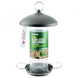 Gardman Grand Distributeur de Graines en Acier Noir pour Oiseaux Sauvages