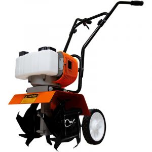 Monster shop Motoculteur Thermique Motobinette Moteur Essence à 2 Temps de 52cc Puissance 3CV 1,65kW 9000 tours /min - Réservoir 1.2L - [Trousse
