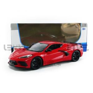 Voiture Miniature de Collection MAISTO 1/18 C VROLET Corvette C8 Stingray 2020 Red 31447R