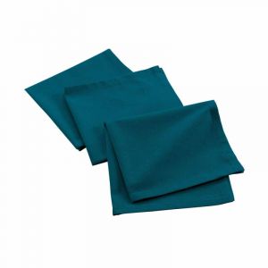 Lot de 3 serviettes coton recyclé (40 cm) Mistral Bleu canard