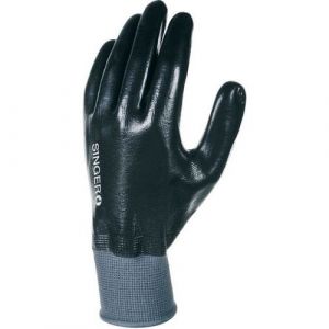 Singer Frères Gants De Manutention Noir En Nylon Tout Enduit Nitrile De Taille 8