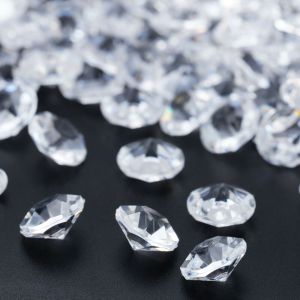 Relaxdays Diamants décoratifs, lot 1700, décoration de Table pour Mariage, Cristaux, Plastique, 6 x 10 mm, Transparent