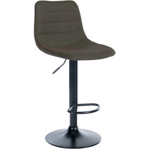 CLP Tabouret de bar ajustable pivotant en tissu Taupe