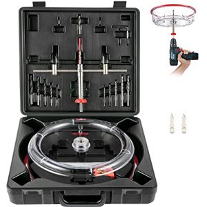 VEVOR Scie Cloche Réglable 40-300 mm Kit Scie Cloche avec Cache Poussière, Coupe-Cercle Scie à Trou Réglable avec Capot Anti-poussière Sécurisé Propre pour Couper Plaques de Plâtre Placages Panneaux