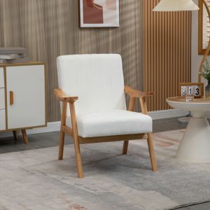 Modfu - Fauteuils relax velours, style scandinave, beige